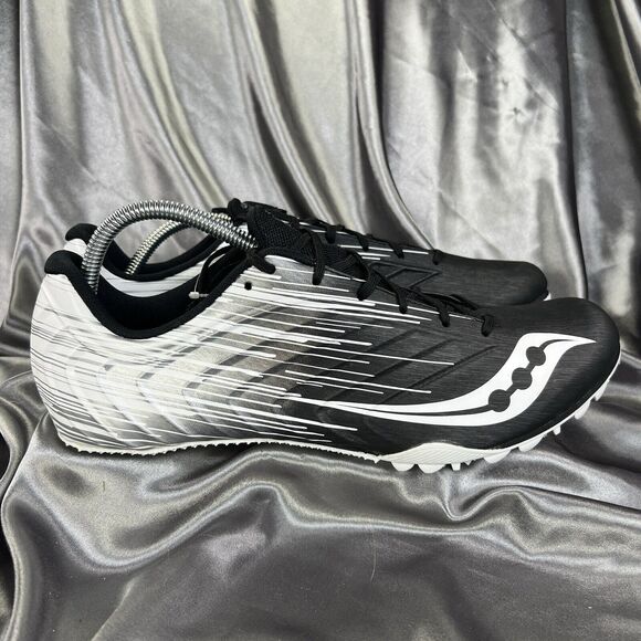 Saucony Spitfire 5 Racing Sprint Black White Sz 12 Mens - S29055-100 Track Field - Picture 3 of 11